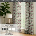 thumbnail image 6 of Vargottam Cotton Rod Pocket/Back Tab Curtains - 96" Floor-Length Drapes for Long Doors or Large Windows - Light Filtering, 3-in-1 Header - Set of 2, 52"x96" - Floral Vine Print (Pink), 6 of 8
