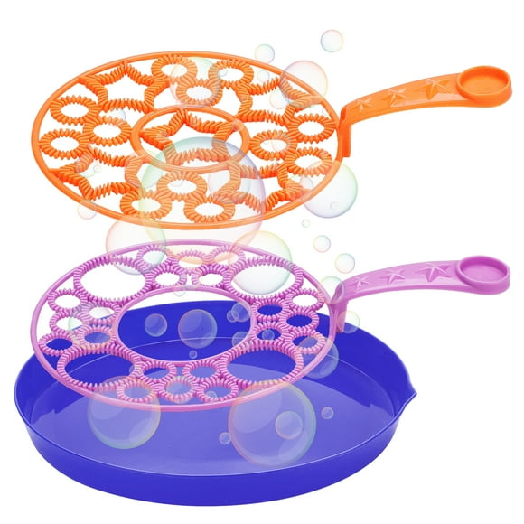 2PCS Kids Bubble Wand Set Funny Bubble Maker Toy Bubble Stick with Bubble Tray for Boys Girls for Outdoor Christmas Birthday Wedding Party Games