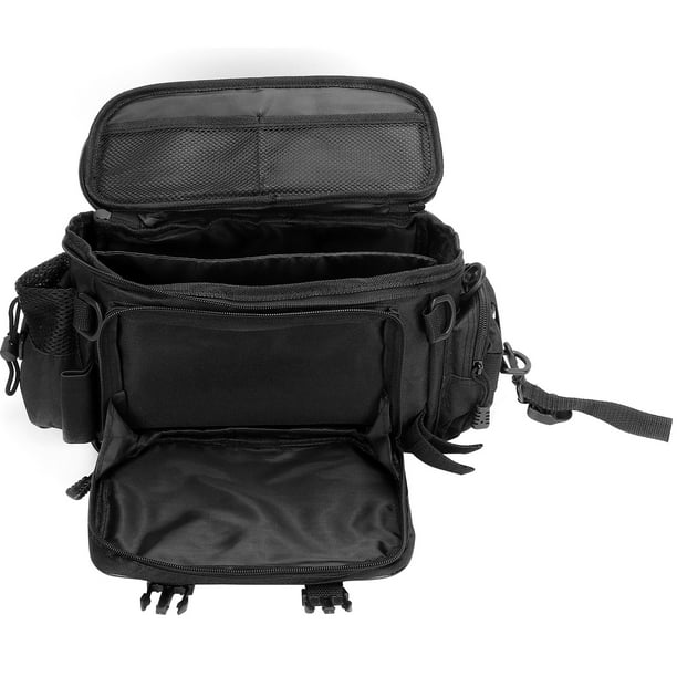 Portable Fishing Tool Bags, Large Capacity Fishing Tool Bag Durable Nylon  For Outdoor For Fishing Black 