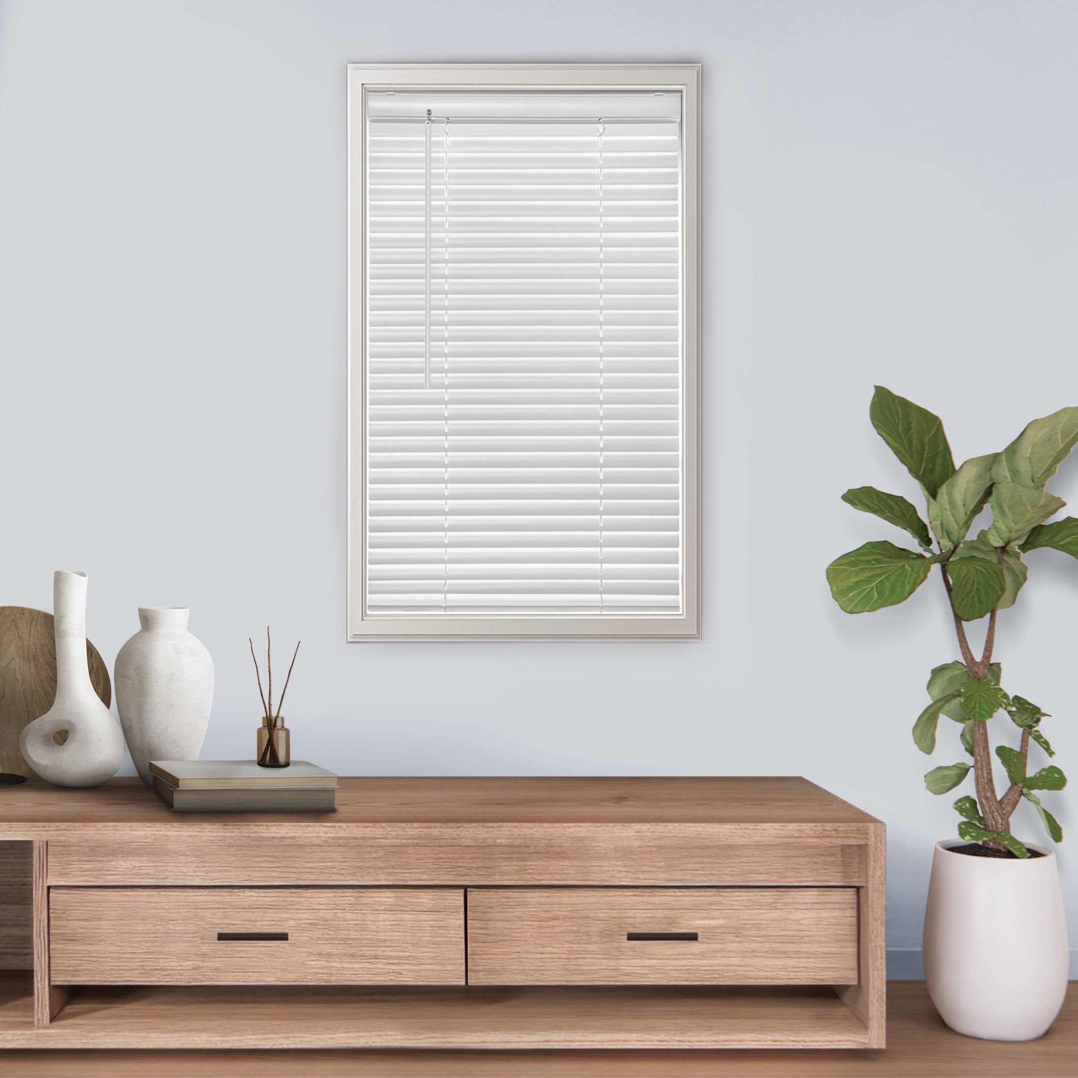 MAINSTAYS 1 3/8in. Vinyl Room Darkening Mini Blind 48 in. x 60, White