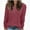 Wine, variant on Sakmal Cozy Sweaters for Women 2025 Button Down Green Oversized Pullover Tops Solid Ribbed Loose Crew Neck Sweaters for Women