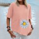 thumbnail image 2 of Moda Mujer Verano Casual Manga Corta Cuello Redondo Estampado Blusa Camiseta Wmkox8yi bvn1262, 2 of 4