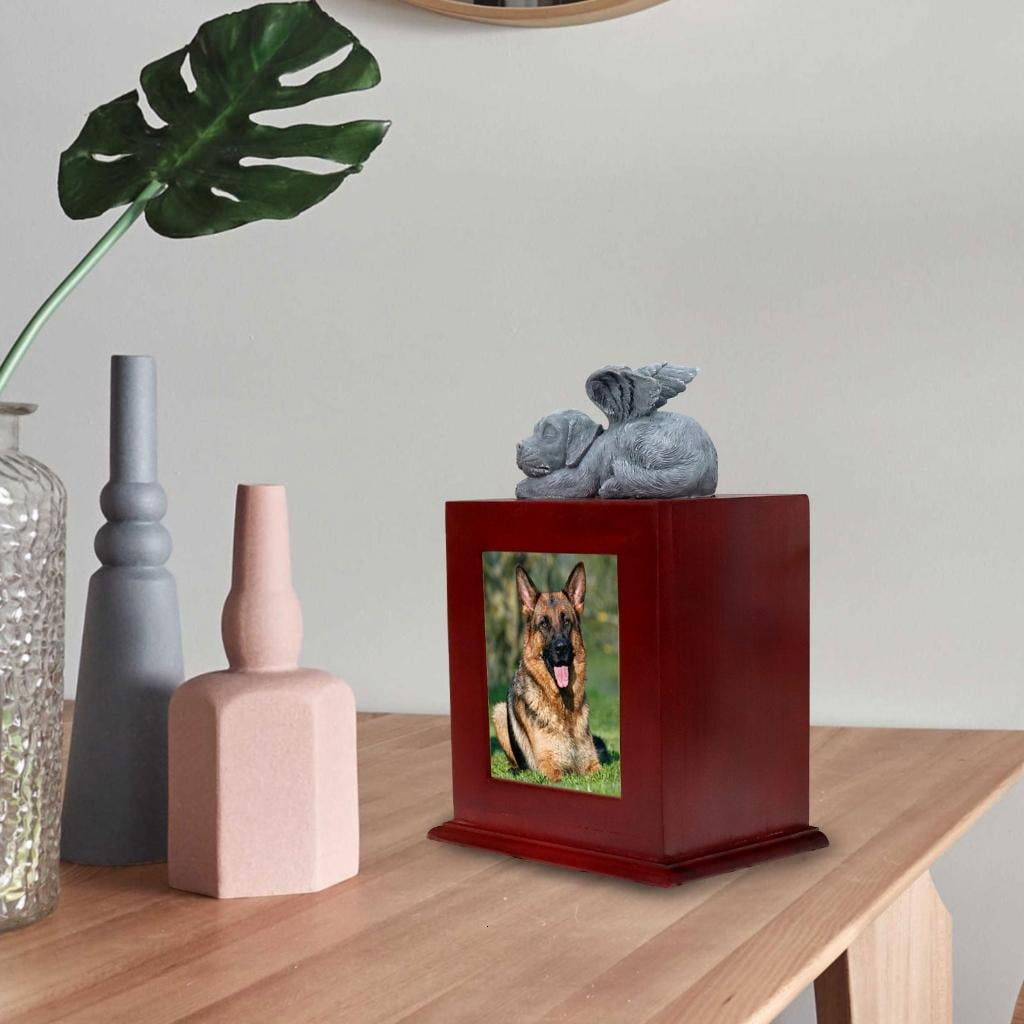 Giaone Dog Funeral Cremation Urn for Ashes Pet Wood Memorial Urns for Funeral