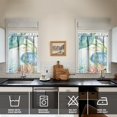 thumbnail image 4 of Kitchen Curtains 36 Inch Short - 3 Panel Set, Hawaiian Sea Turtle Ocean Design, Tropical Underwater Marine Life Print, Rod Pocket Window Curtain, Easy Wash, 4 of 6