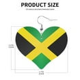 thumbnail image 3 of Jamaica Flag Leather Heart Earrings Dangle For Women Love Earrings Lightweight, 3 of 6