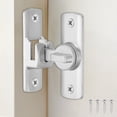 thumbnail image 1 of Uxcell 2 Pcs Cerradura de Puerta de Granero, Cerradura de Puerta de Granero Flip de 90/180 Grados de Aleación de Aluminio con Tornillos para Gabinetes de Jardín Baño, Tono Plateado, 1 of 6
