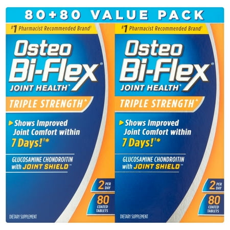 Osteo Bi-Flex Glucosamine chondroïtine MSM Avec 5 Loxin supplément avancé comprimés, 80 Count, 2 pièces