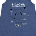 thumbnail image 3 of Pokémon - Pikachu Pokedex Diagram - Youth Girls A-line Dress, 3 of 5