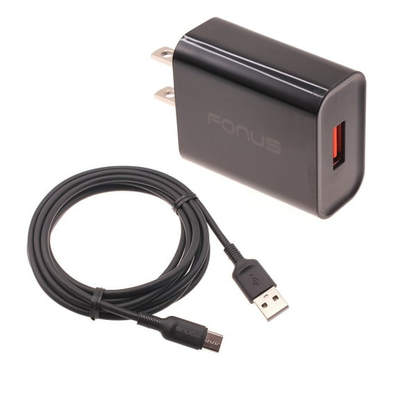 18W Fast Home Charger for Samsung Galaxy S23/S22/S21/S20/Ultra/Plus - 6ft Long USB-C Cable Type-C Cord USB Wall Adapter Power Wire Quick Charge QC3.0 Wall