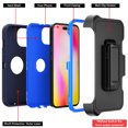 thumbnail image 4 of NIFFPD iPhone 14 Plus Case with Screen Protector + Belt-Clip Holster, Heavy Duty Hard Shockproof Phone Case for iPhone 14 6.7" Dark Blue+Blue, 4 of 4