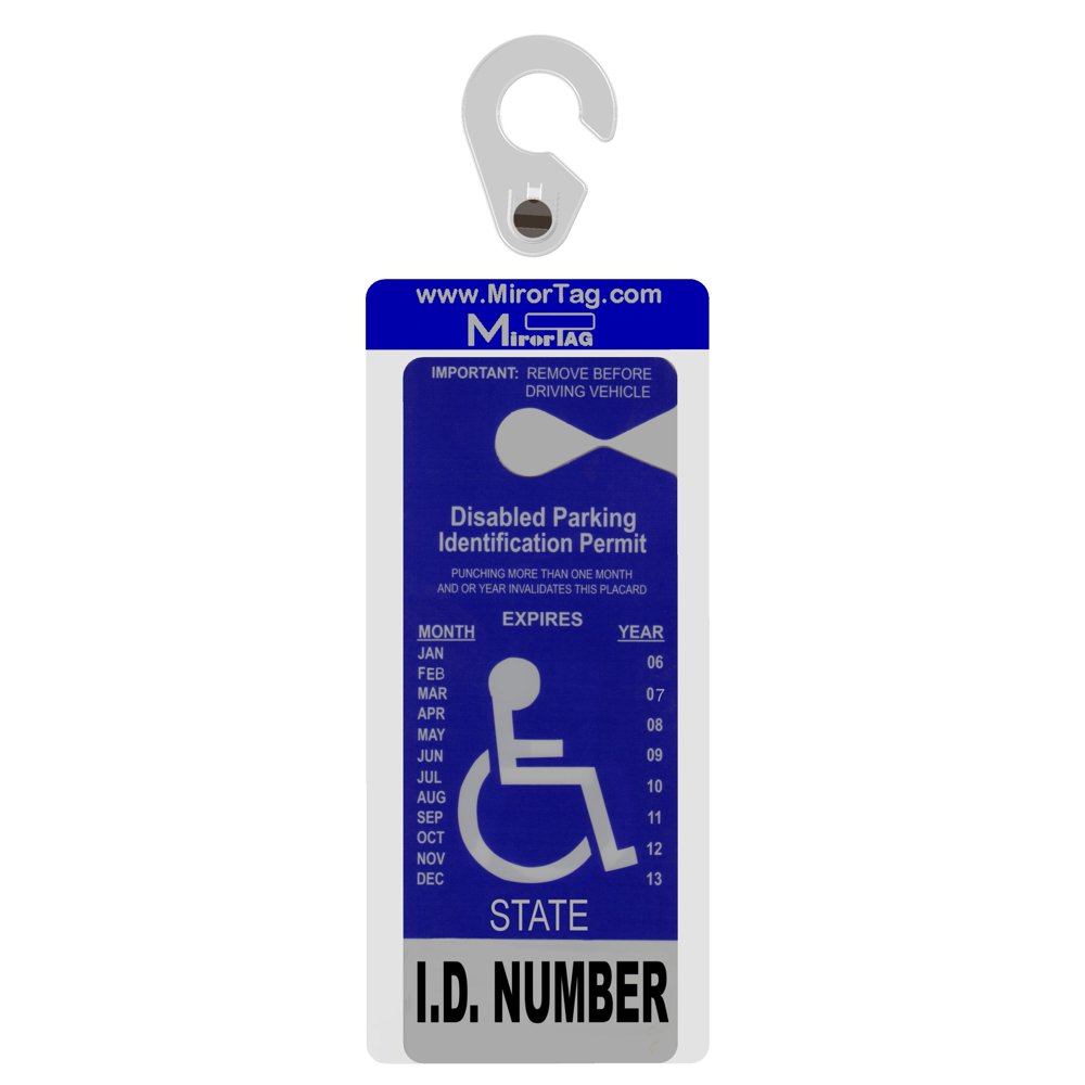 Mirortag Silver by JL Safety Handicap Placard Holder. Easily Display