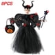 thumbnail image 3 of Disfraz de maléfica de Disney para niñas, vestido de Halloween, elegante bautizo, Glam Gownprom, Cosplay para niños, ropa de bruja de Reina demonio, 3 of 5