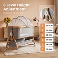 thumbnail image 4 of Chastar Bassinet, Foldable Bedside Bassinet with 6 Adjustable Heights and Mesh Panels, for Newborns, Gray, 4 of 8