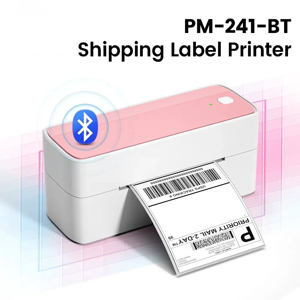 Bluetooth Thermal Label Printer Wireless Small Shipping Label Printer 4X6 Compatible ,Fast-Drying Ink with Crisp Output