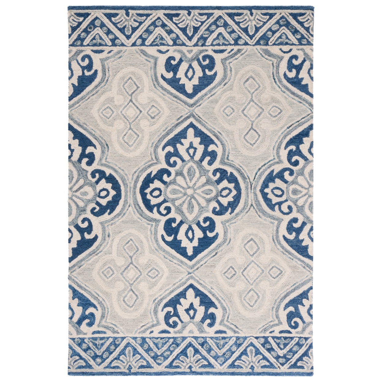 SAFAVIEH Aspen Dulcibella Geometric Striped Wool Area Rug, Orange/Fuchsia, 4' x 6'