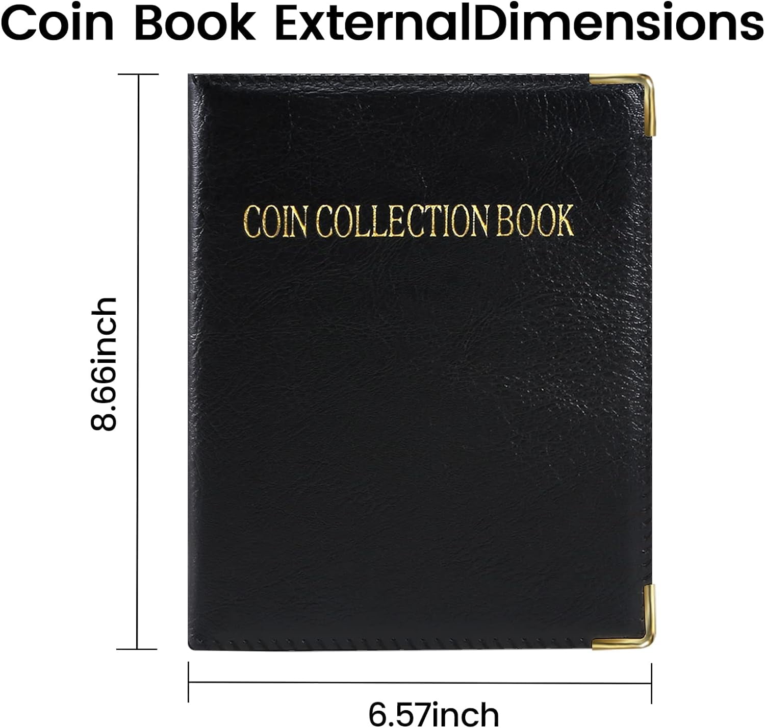 Leather Coin Holder Book With Zipper 360 Pockets 20 Page Coin Collection  Album - 360 Pocket Leather Binder With Zipper Coin Storage Book Zippered Coinアルバム360ポケットコレクターブック