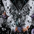 thumbnail image 5 of JEUXUS Skeleton Butterfly Black and White Skull Mushroom Shower Curtain for Bathroom White, 5 of 7