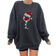 thumbnail image 1 of Gibobby Sudadera navideña mujer holgado informal de manga larga con cuello redondo de tamaño para mujer(Gris oscuro,G), 1 of 5