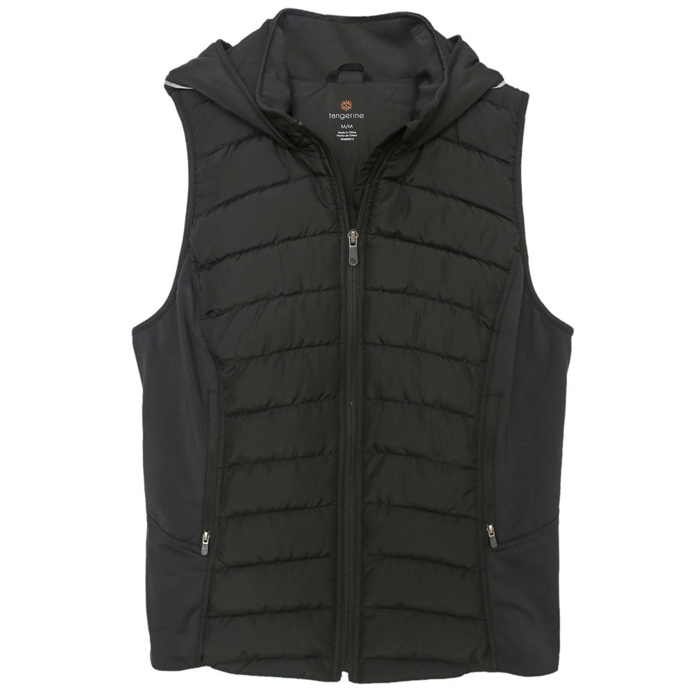 Tangerine Women Active Puffer FullZip Hooded Vest