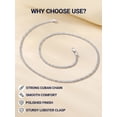 thumbnail image 5 of PROSTEEL 3mm/5mm Cuban Necklace Pure S925 Sterling Silver Chain for Women Sensitive Skin Hypoallergenic Birthday Graduation Gift for Female Mom Wife, 5 of 9