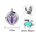 thumbnail image 2 of Aromatherapy Essential Oil Diffuser Necklace 316L Stainless Steel Locket Pendant with 24 Inch Chain (Angel Wings), 2 of 6