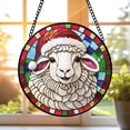thumbnail image 7 of Pawberry Sheep Window Hanging Stained Glass, Sheep Suncatchers for Windows Stained Glass, Stained Glass Sheep suncatcher, 7 of 7