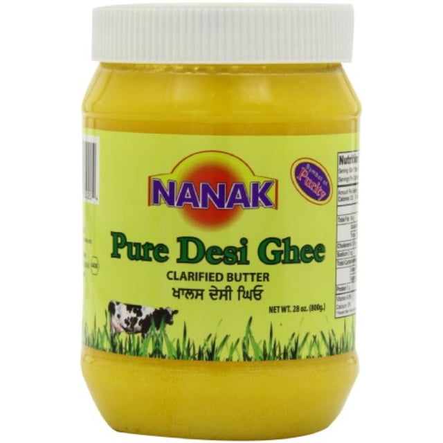 nanak pure desi ghee, clarified butter, 28ounce jar