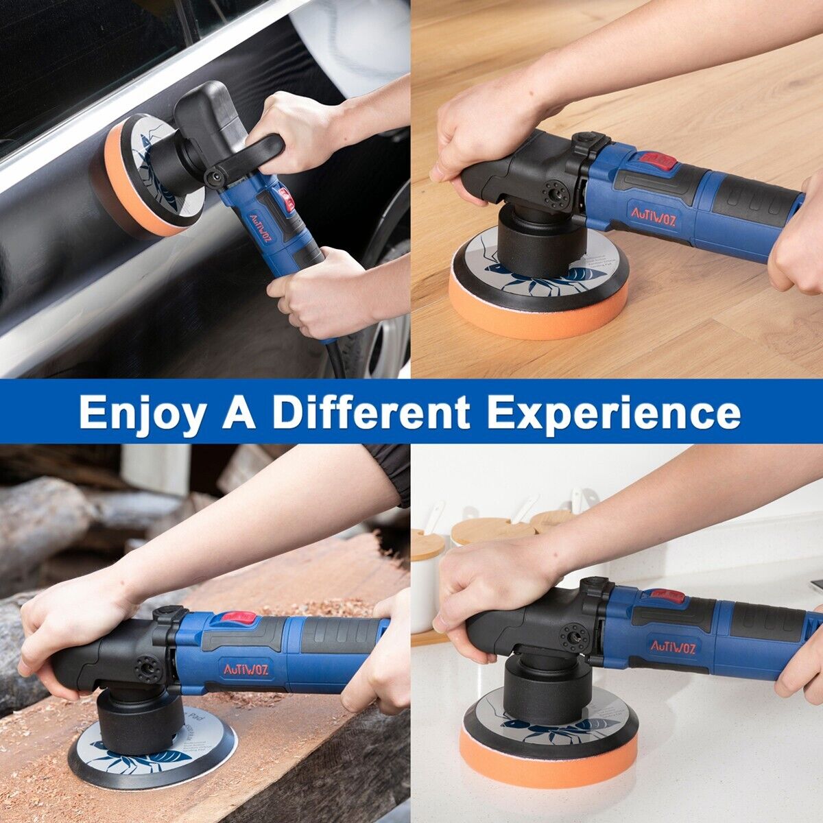 AUTIWOZ 6" Dual Action Electric Car Polisher Buffer Sander Waxer 4500 RPM 800W