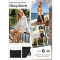 thumbnail image 2 of TEMOFON Womens Linen Shorts&nbsp;Summer Ruffle Waist Drawstring Wide Leg Pants with Pockets Casual Vacation Flowy Shorts S, 2 of 8