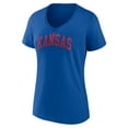 thumbnail image 2 of Women's Fanatics Royal Kansas Jayhawks Basic Arch V-Neck T-Shirt, 2 of 3