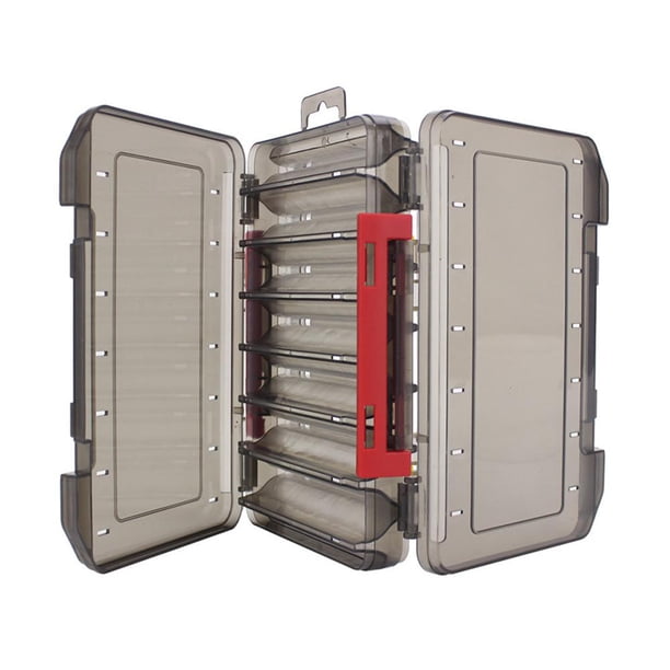 Caja de Aparejos de Pesca Wdftyju Doble Cara 14 Compartimentos Rojo