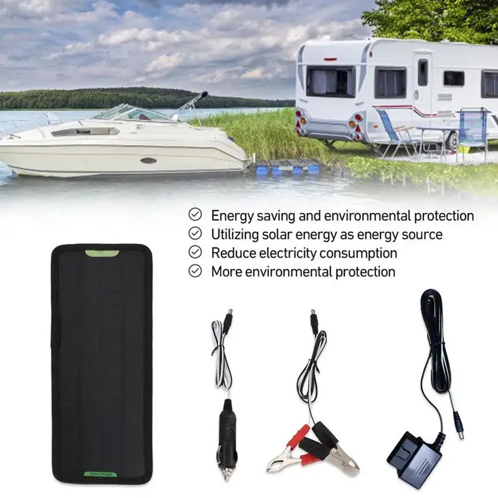fengchenda Solar Panel 12V Trickle Charger Battery Charging Kit Maintainer Boat Car Rv