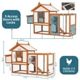thumbnail image 4 of Petsfit Outdoor Wooden Chicken Coop Multi-Level Hen House, Poultry Cage w/Ramps, Run, Nesting Box, Wire Fence, 4 Access Areas, Removable Bottom for Easy Cleaning, 4 of 8