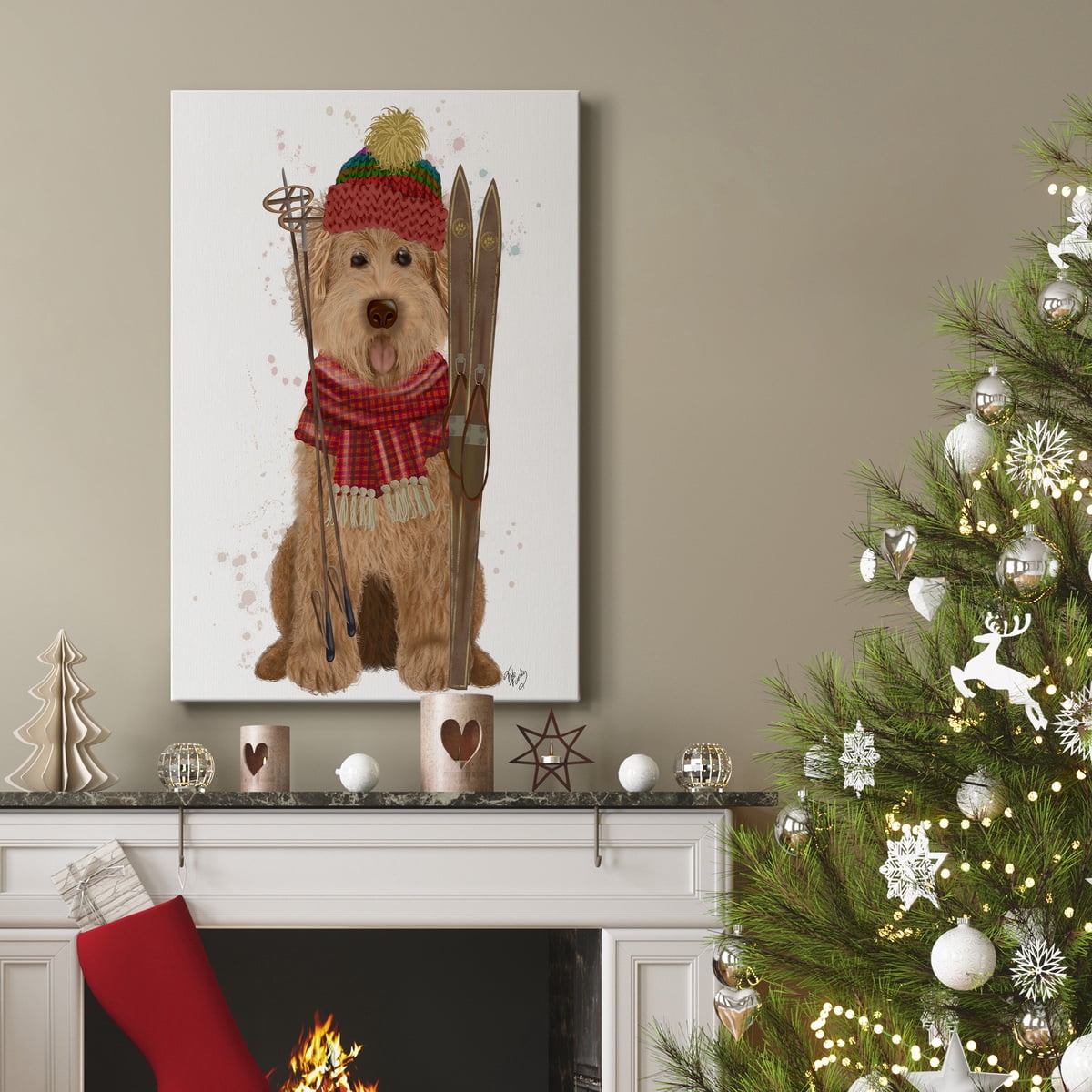 Goldendoodle Ski Dog- Gallery Wrapped Canvas