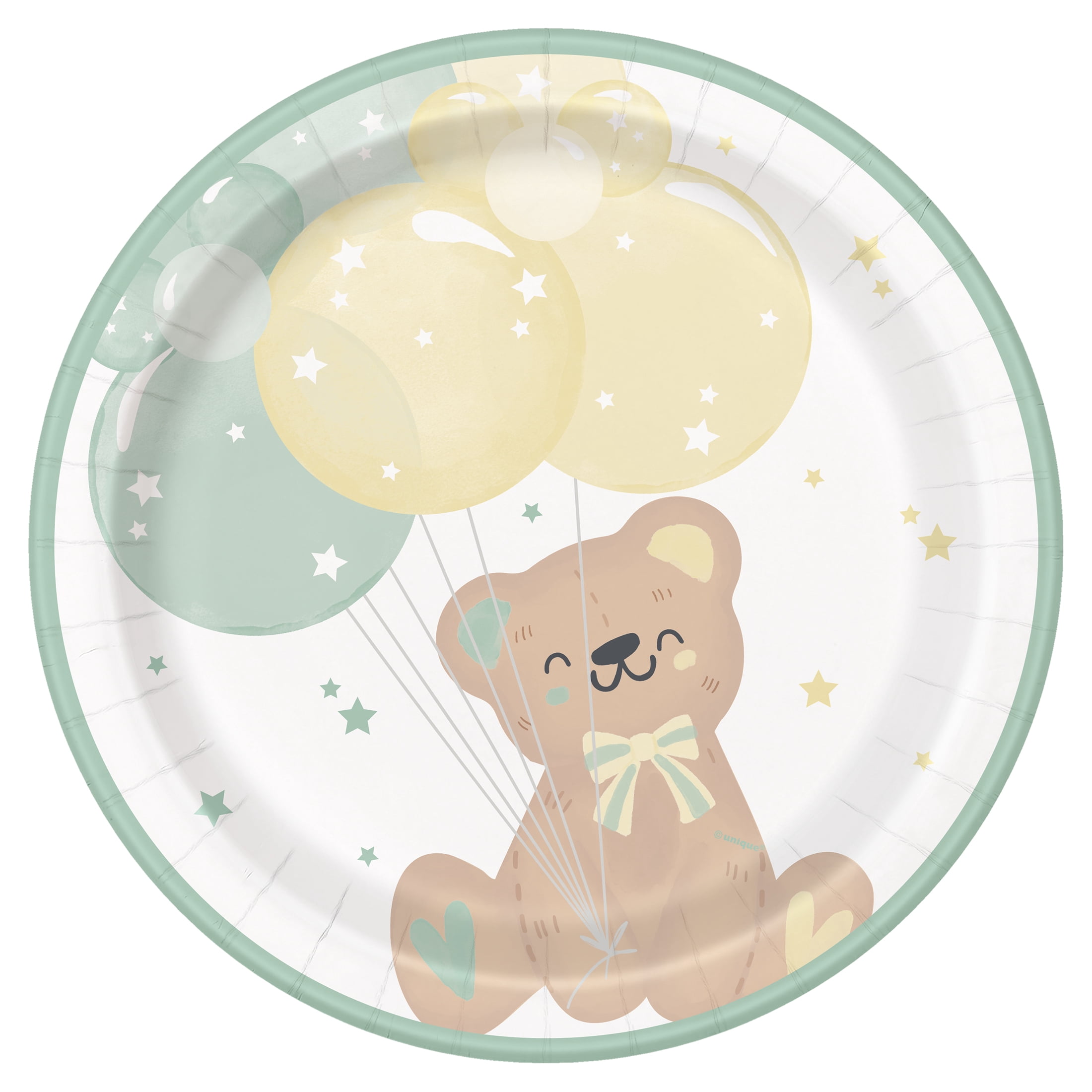 10 Count 9 Inch Baby Shower Multicolor Bear Party Plate by Way To Celebrate