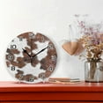 thumbnail image 2 of White Brown Print Cow Wall Clock Round Vintage Silent Non Ticking Battery Operated Accurate Arabic Numerals Design for Home Kitchen Living Room Bedroom, 10 Inch, 2 of 5