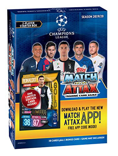 Topps Match Attax Trading Card Game 2019/20 Champions League Multipack 30 Cards Total with One Limited Edition Gold Card