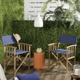 thumbnail image 3 of Safavieh Laguna Outdoor Patio Director Chair, Set of 2 - Natural/Navy, 3 of 10