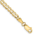 thumbnail image 3 of 14K Yellow Gold 3.7mm Solid Polished Light Flat Cuban Chain, 3 of 3