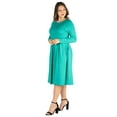 thumbnail image 2 of 24/7 Women's Plus Size Comfort Apparel Long Sleeve Fit and Flare Plus Size Midi Dress, 2 of 4
