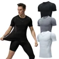 thumbnail image 2 of Ropa de bicicleta de primera capa para hombre, camiseta Interior deportiva para ciclismo, camisetas de compresión, manga corta para correr y Fitness, 2 of 5