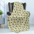 thumbnail image 4 of Dinosaur Soft Flannel Fleece Blanket, Jurassic Cartoon Prehistoric Animals Prehistoric Mammal in Childish Reptile Pets, Cozy Plush for Indoor and Outdoor Use, 50" x 60", Multicolor, by Ambesonne, 4 of 5