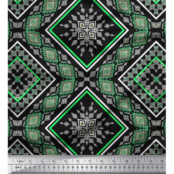 Soimoi Cotton Duck Fabric Aztec Kilim Printed Fabric 1 Yard 42 Inch Wide