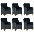 thumbnail image 3 of vidaXL 7 Piece Outdoor Dining Set with Cushions Poly Rattan Dark Grey, 3 of 12