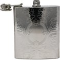 thumbnail image 3 of Silver-tone 6oz Oval Etched Design Flask GM16834, 3 of 5