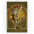 thumbnail image 2 of Day of the Dead, Skeleton Holding Sugar Skull (24x36 Giclee Gallery Art Print, Vivid Textured Wall Decor), 2 of 3