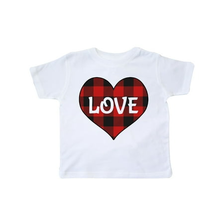 

Inktastic Valentine Buffalo Plaid Love Gift Toddler Boy or Toddler Girl T-Shirt