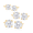 Gold, variant on Sterling Silver Stud Set (6 piece Set) with simulated Diamonds