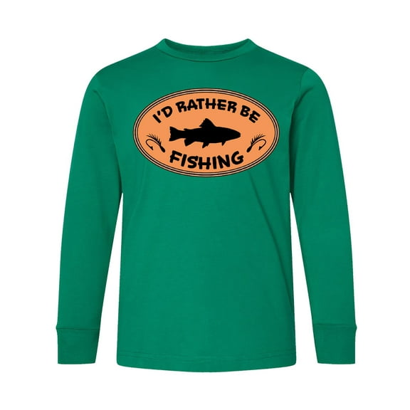 Inktastic I'd Rather Be Fishing Long Sleeve Youth T-Shirt
