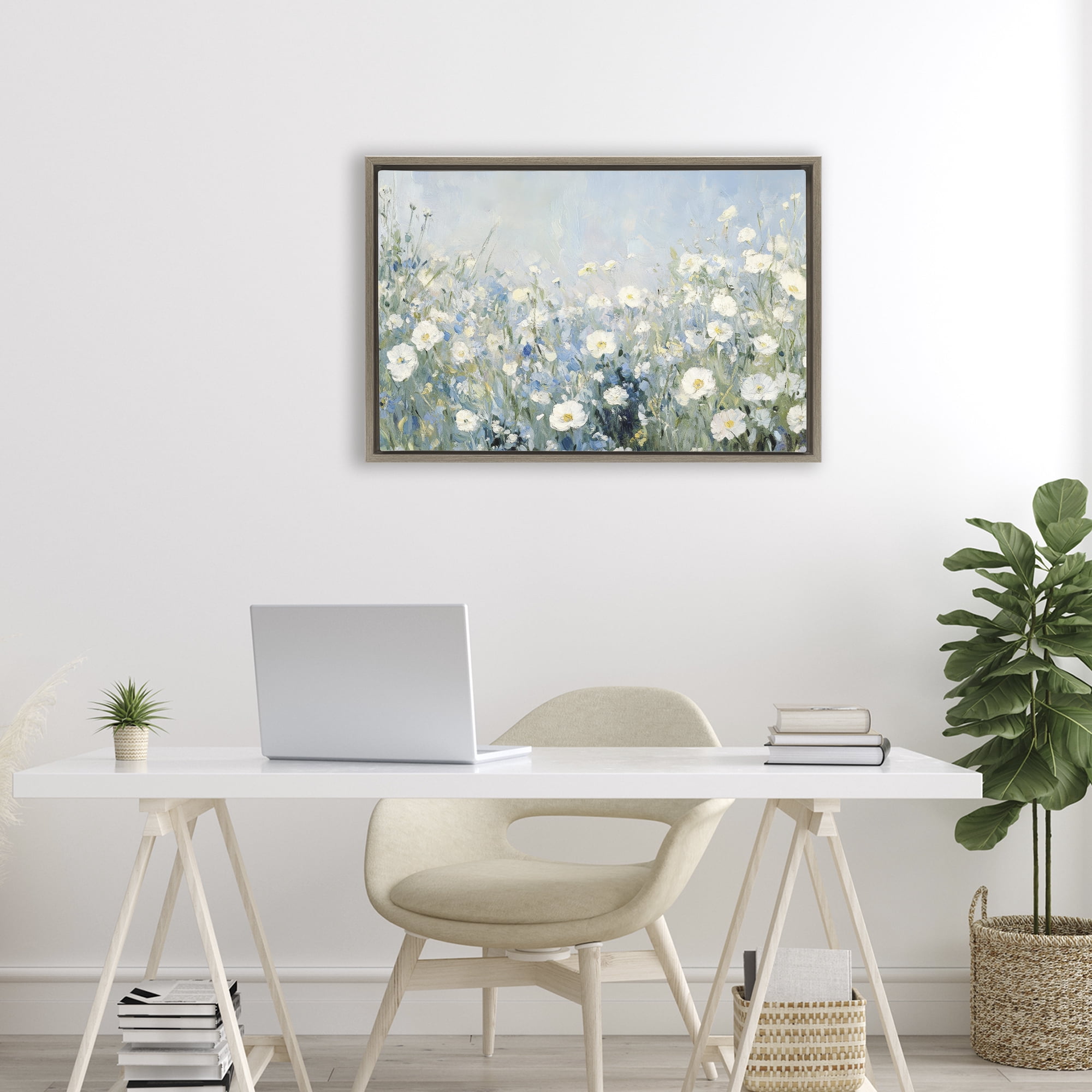 Stupell Industries Meadow Foliage Dream Brown Framed Floater Canvas Wall Art, design by Petal Prints Design